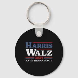 Kamala Harris Waltz 2024 Election Save Democracy Keychain