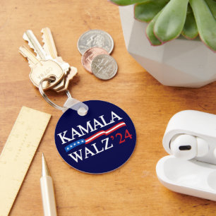 Kamala Harris Walz 2024 Obviously Blue Keychain