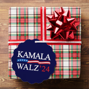 Kamala Harris Walz 2024 Obviously Blue Ornament Card