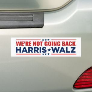 Kamala Harris Walz 2024 We're Not Going Back Bumper Sticker