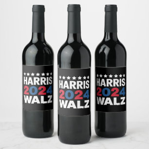 Kamala Harris Walz For President Vice President  Wine Label