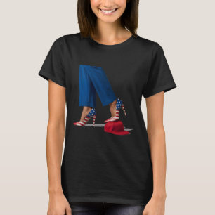Kamala Harris With High Heels Stepping On Red Hat T-Shirt