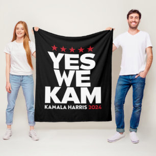 Kamala Harris Yes We Kam for US President 2024 Fleece Blanket