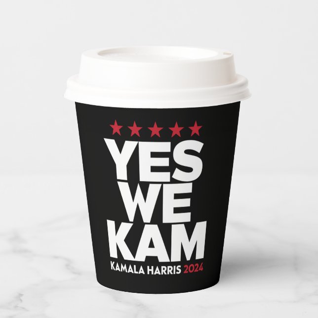 Kamala Harris Yes We Kam for US President 2024  Paper Cups (Front)