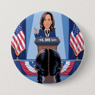 KAMALA HARRIS'S NIECE - YES SHE CAN Button