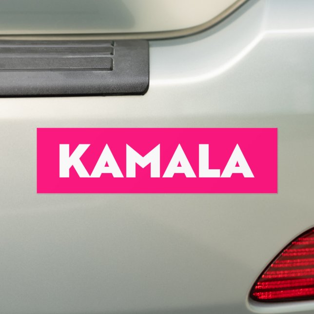 kamala hot pink and white modern bold typography bumper sticker (On Car)