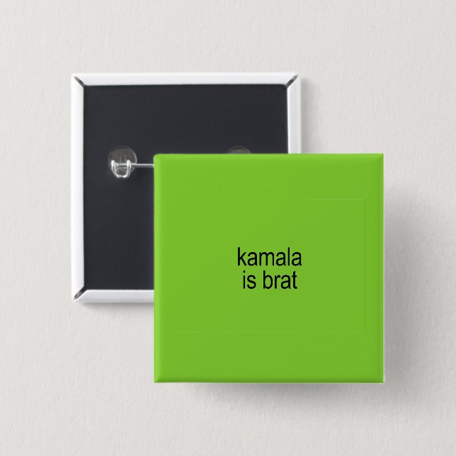 Kamala is Brat 2 Inch Square Button (Front & Back)