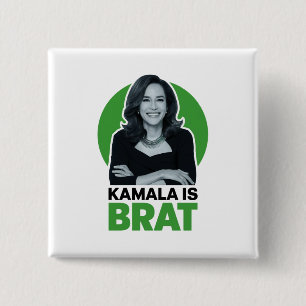 Kamala is Brat Funny Sarcastic 2 Inch Square Button