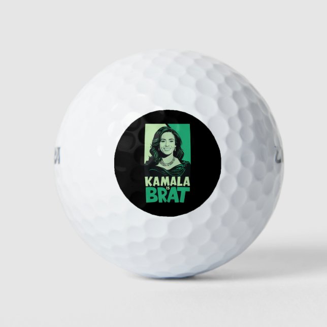 Kamala is Brat Funny Sarcastic Golf Balls (Front)