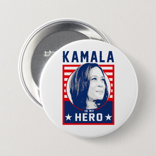 Kamala is my Hero 3 Inch Round Button (Front & Back)