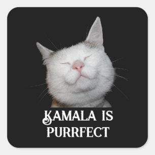 Kamala is Purrfect Square Sticker
