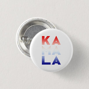kamala Ka ma la 3 syllables red white and blue 1 Inch Round Button