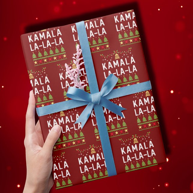 Kamala La La La Funny Harris Christmas Ugly Wrapping Paper (Creator Uploaded)