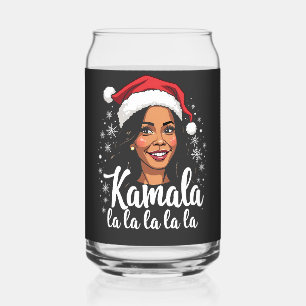 Kamala La La La Kamala Harris Christmas Santa  Can Glass