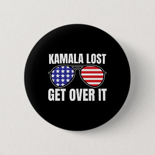 Kamala Lost Get Over It Funny Trump Victory Electi 2 Inch Round Button