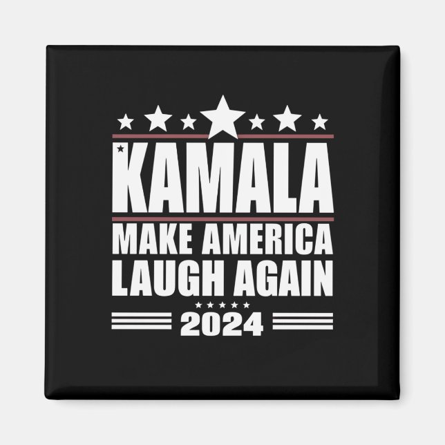 Kamala Make America Laugh Again American Flag 2024 Magnet (Front)