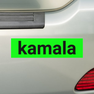 kamala minimalist text black neon green brat cool bumper sticker