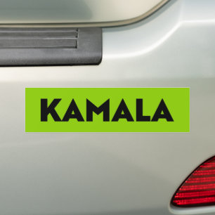 Kamala modern bold typography black green brat bumper sticker