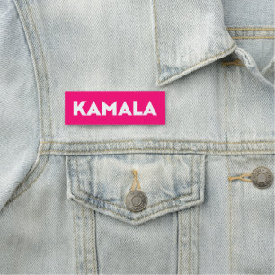 Kamala modern bold typography minimalist hot pink name tag