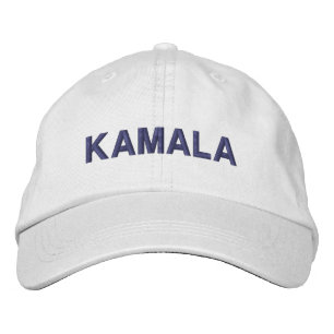 Kamala modern dark blue typography custom embroidered hat