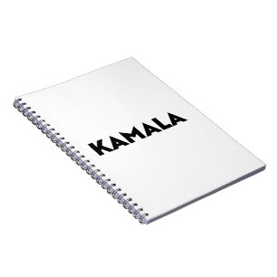 Kamala modern typography minimalist black white notebook