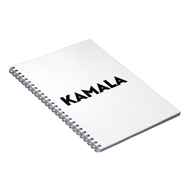 Kamala modern typography minimalist black white notebook (Right Side)