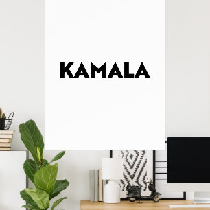 Kamala modern typography minimalist black white poster