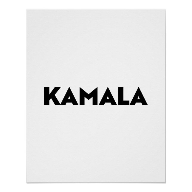 Kamala modern typography minimalist black white poster (Front)