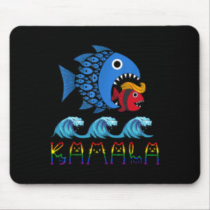 Kamala Over Trump Blue Wave Big Fish Eats Small Fi Mouse Pad