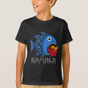 Kamala Over Trump Blue Wave Big Fish Eats Small Fi T-Shirt