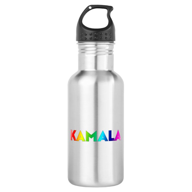 kamala rainbow gradient typography modern pride 532 ml water bottle (Front)