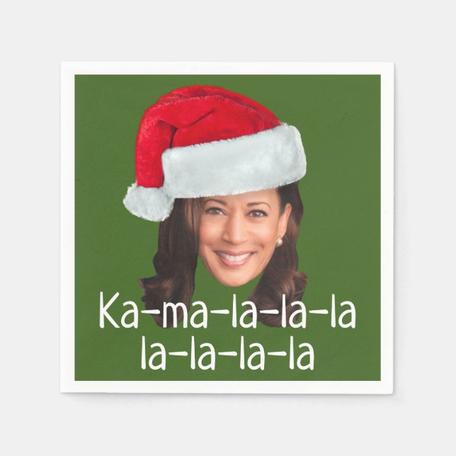 Kamala Santa Hat Biden Harris 2020 funny holiday Napkin (Front)