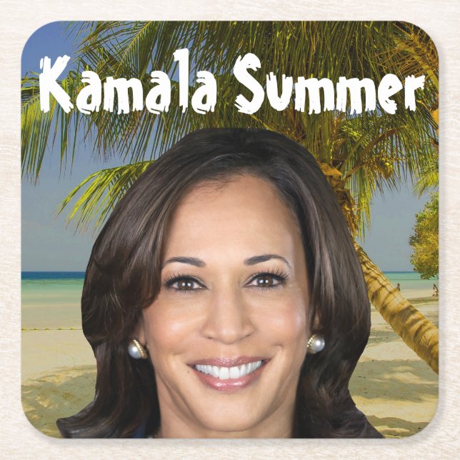 Kamala Summer 2024 Square Paper Coaster (Front)