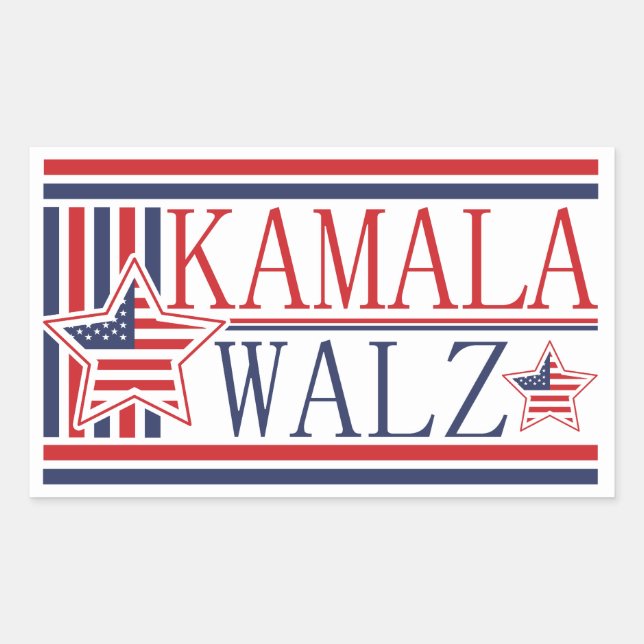 Kamala, Walz 2024 Democratic Ticket Campaign Sticker (Front)