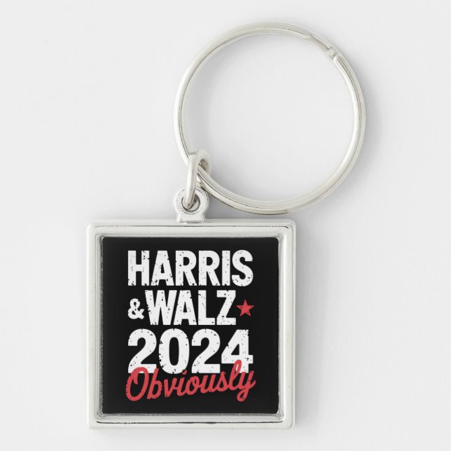 Kamala Walz Obviously 2024 Harris Waltz 2024  Keychain (Front)