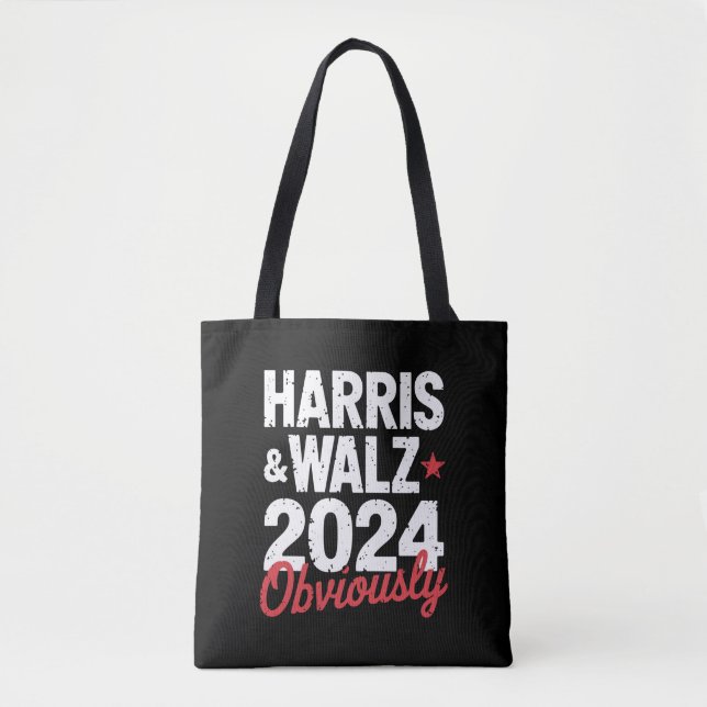 Kamala Walz Obviously 2024 Harris Waltz 2024  Tote Bag (Front)