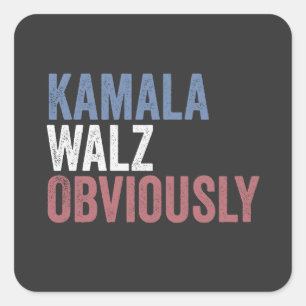 Kamala Walz Obviously Election Day 2024  Square Sticker