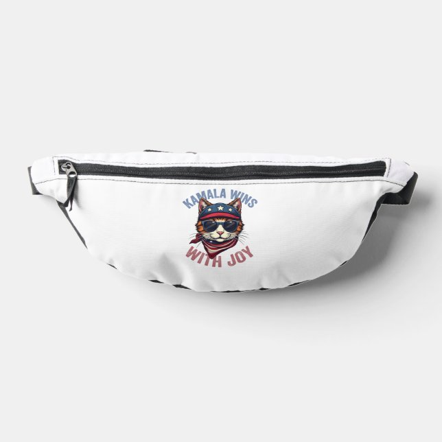 Kamala Wins with Joy Harris Walz Cat lady Election Fanny Pack (Lay Down)