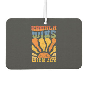 Kamala Wins with Joy Retro Boho Harris Walz Air Freshener