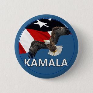 Kamala With Eagle and Flag 2 Inch Round Button
