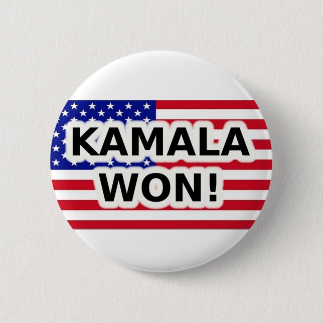 KAMALA WON! 2 INCH ROUND BUTTON (Front)