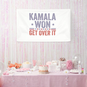 Kamala Won Get Over it Harris Walz Election  Banner