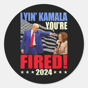 Kamala You're Fired Funny President Trump Laughing Classic Round Sticker