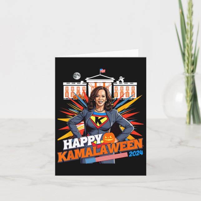 Kamalaween Kamala Harris Halloween Cat Ladies Witc Card (Front)