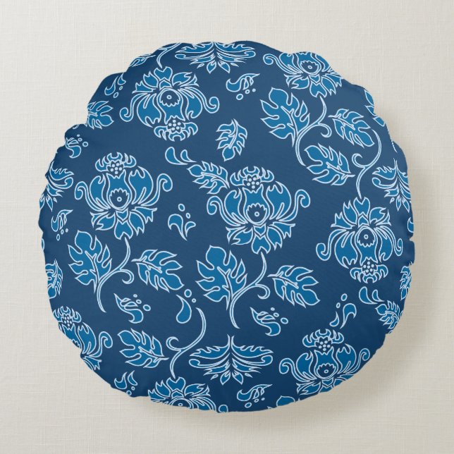 Kamaole Hawaii Tropical Protea Floral Reversible Round Pillow (Front)