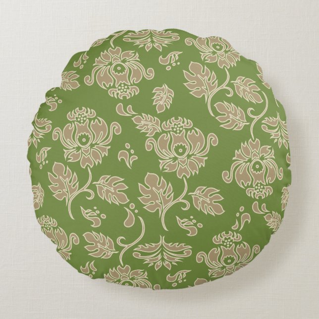 Kamaole Hawaii Tropical Protea Floral Reversible Round Pillow (Front)
