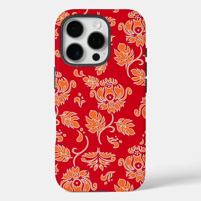 Kamaole Hawaiian Protea Tropical Floral Red Orange Case-Mate iPhone Case (Back)