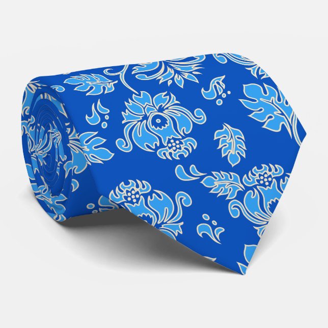 Kamaole Hawaiian Protea Tropical Floral Tie (Rolled)