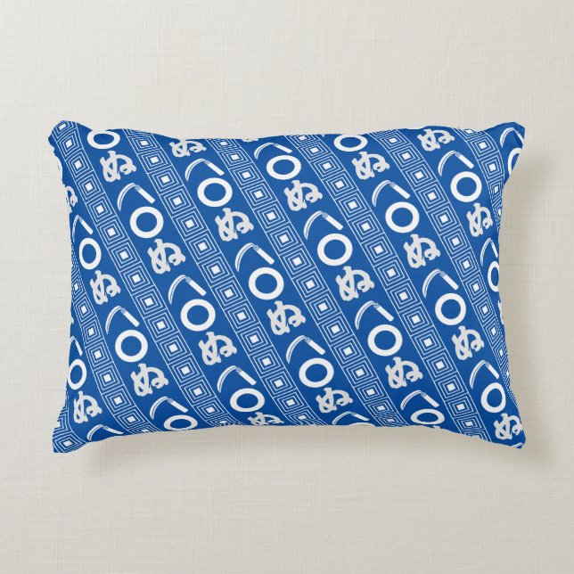 Kamawanu Edo-Style Graphic Pattern Accent Pillow (Front)