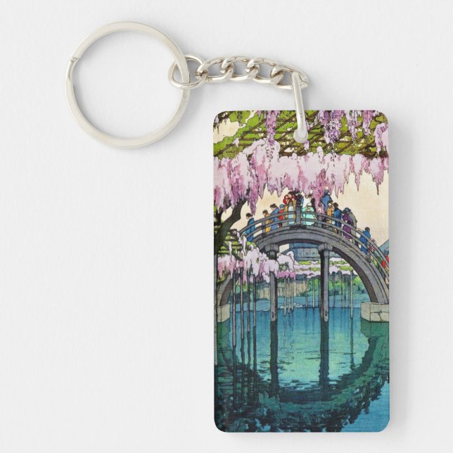 Kameido Bridge by Hiroshi Yoshida shin hanga Keychain (Front)